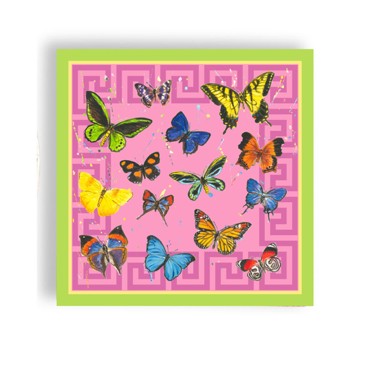 Butterfly Greek Key 24ct Cocktail Napkin Separates (3ply)