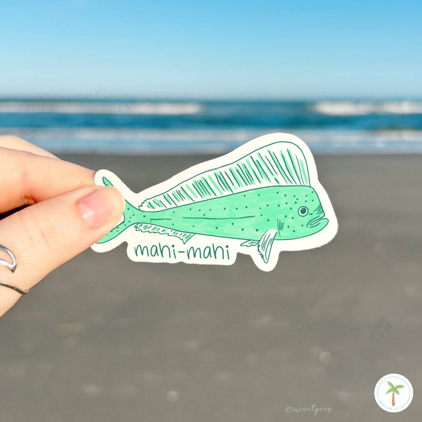 Mahi-Mahi Sticker, Marine Life Sticker, Ocean Life, Fish Art