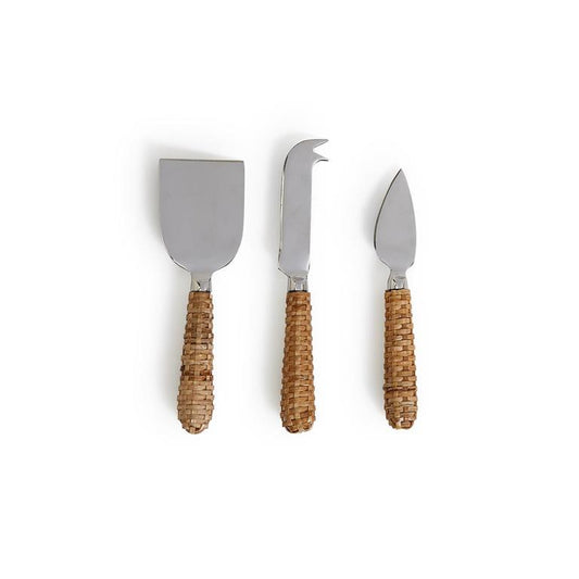 Wicker Weave Cheese Serving Knives