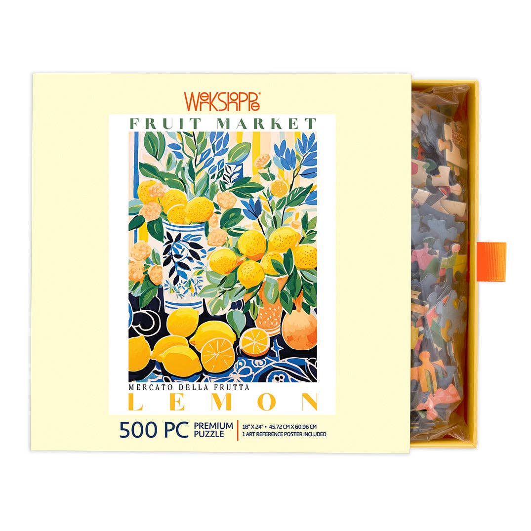Fruit Market Lemons 500 Piece Puzzle, Mother's Day Gift