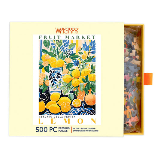 Fruit Market Lemons 500 Piece Puzzle, Mother's Day Gift