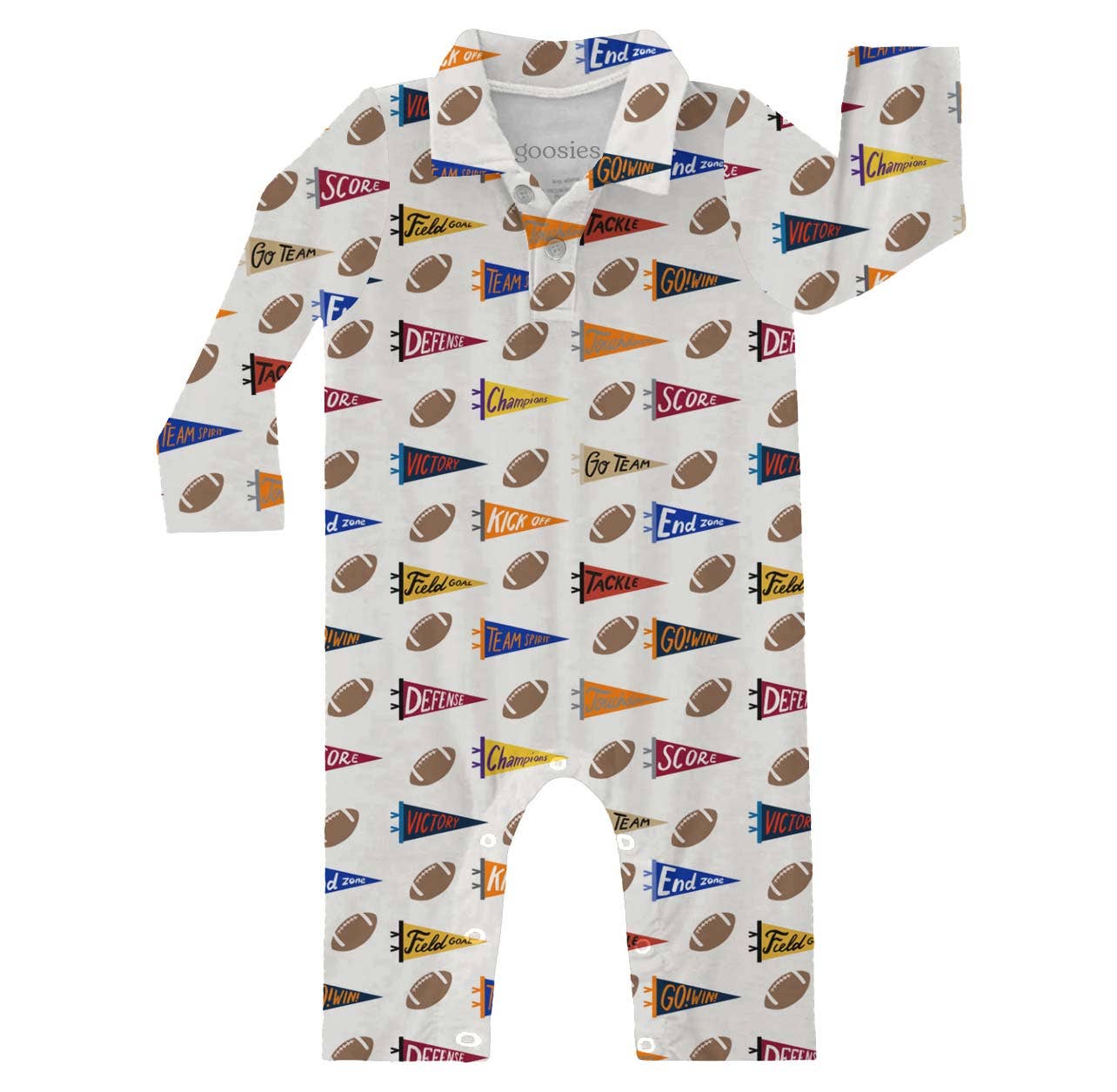 Varsity Football Flags  - LS Polo Romper