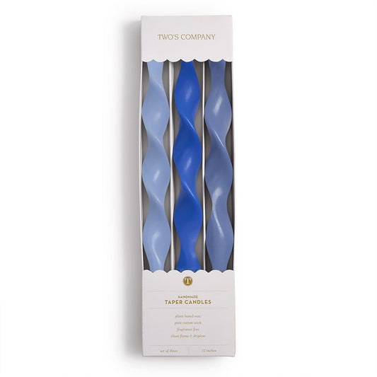 Twist and Glow Taper Candles - Blue