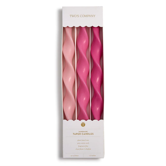Twist and Glow Taper Candles - Pink