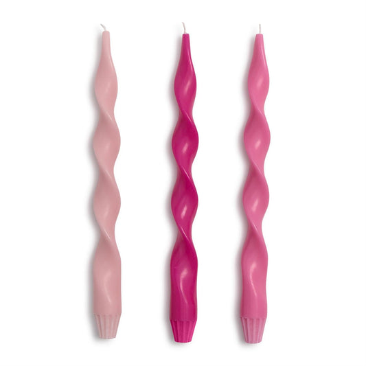 Twist and Glow Taper Candles - Pink