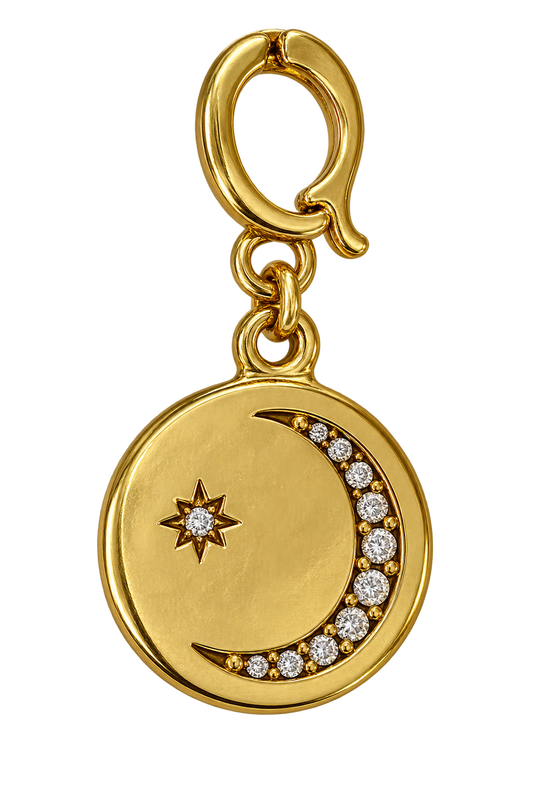 Crescent Moon Round Pendant