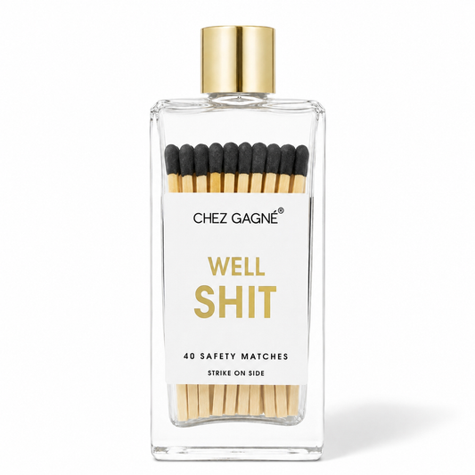 Well, Shit - Glass Bottle Matches, Black Tips, Funny Gift