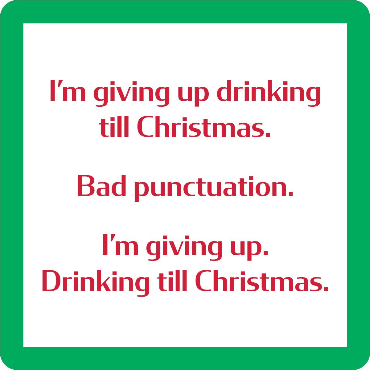 COASTER Xmas Punctuation | Funny Party Gift | Home Bar Decor