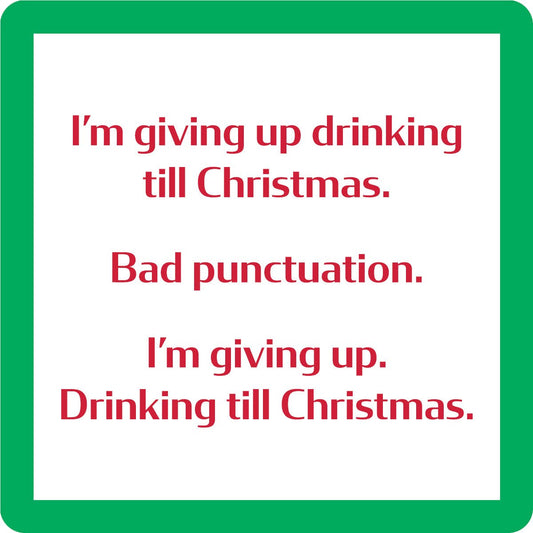 COASTER Xmas Punctuation | Funny Party Gift | Home Bar Decor