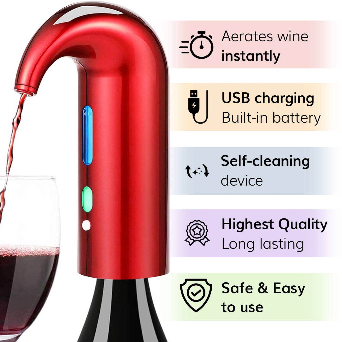 Electric Wine Aerator Dispenser - Portable Wine Accessory