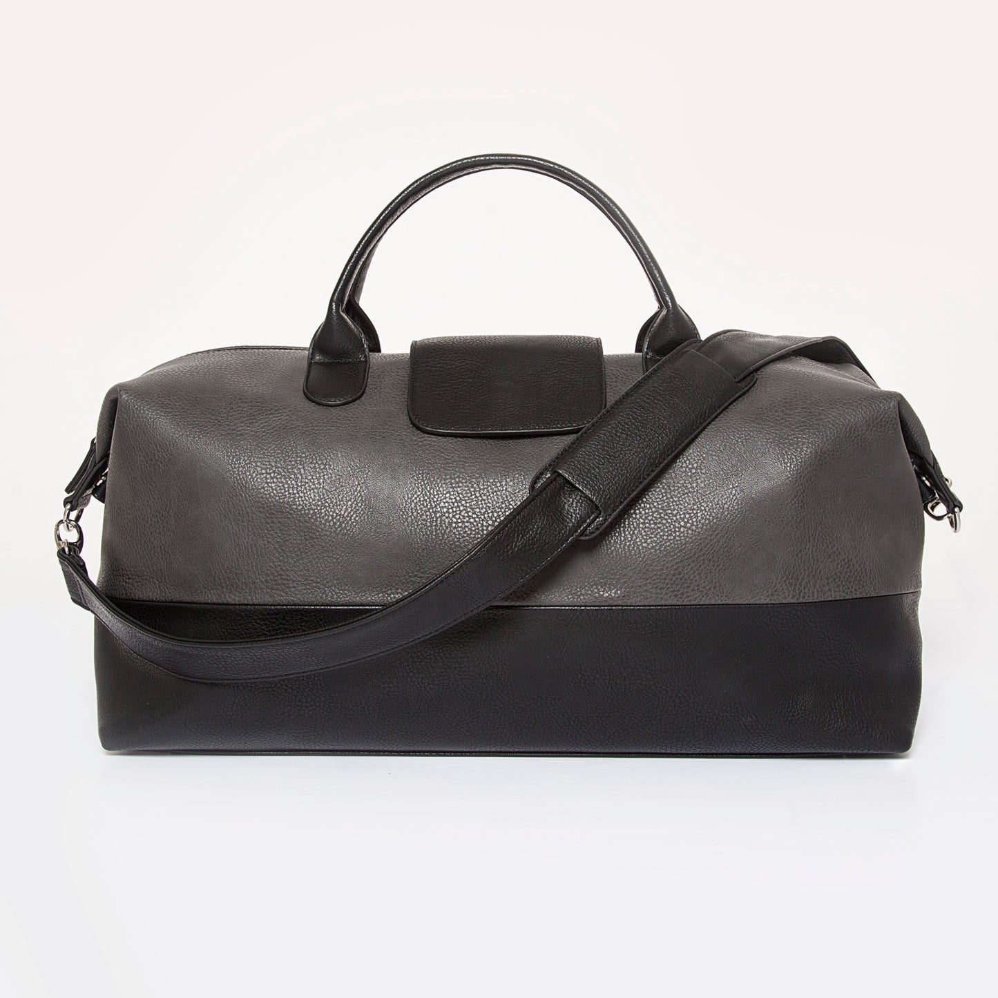 Alpha Leather Duffel Bag - Grey / Black