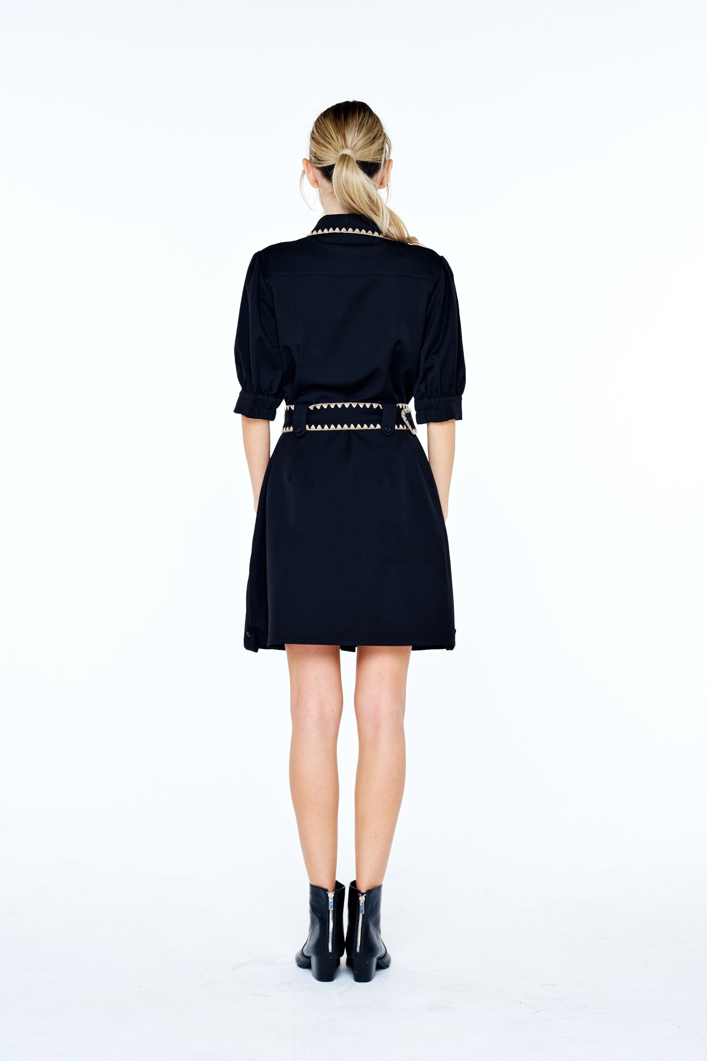 Gelso Embroidered Mini Shirt Dress