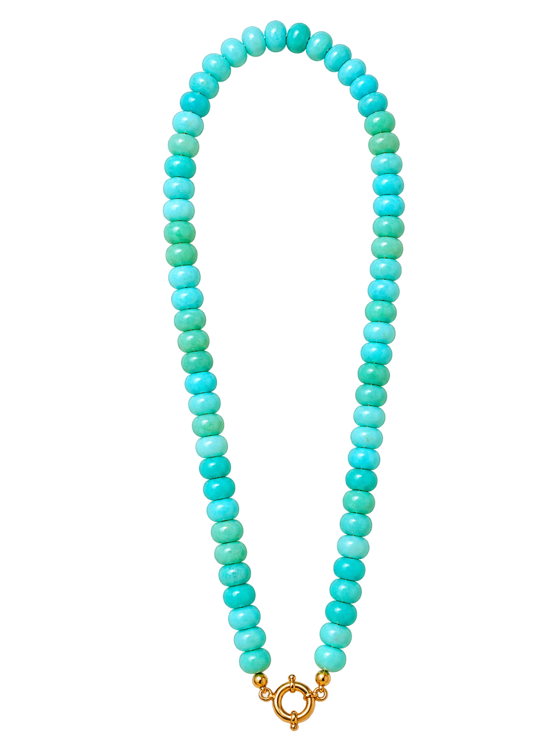 Mint Sailor Clasp Glass Beaded Necklace