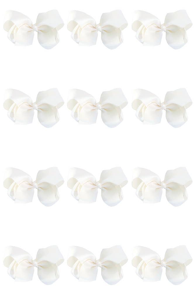 8 Inch Hair Bow With Alligator Clip (12pc)