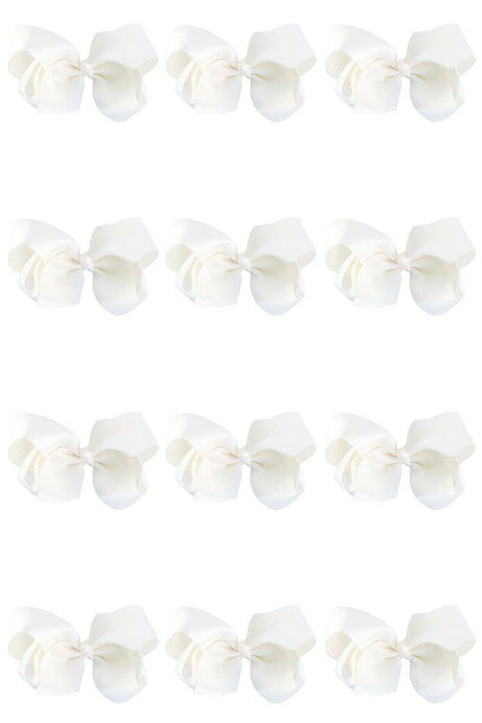 8 Inch Hair Bow With Alligator Clip (12pc)