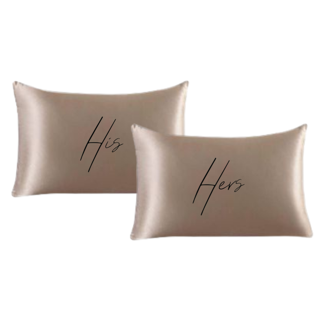 His and Hers Satin Pillowcases Set