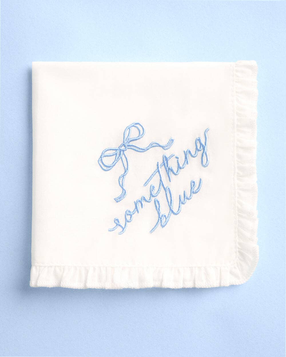 Something Blue Embroidered Handkerchief | Bridal Wedding