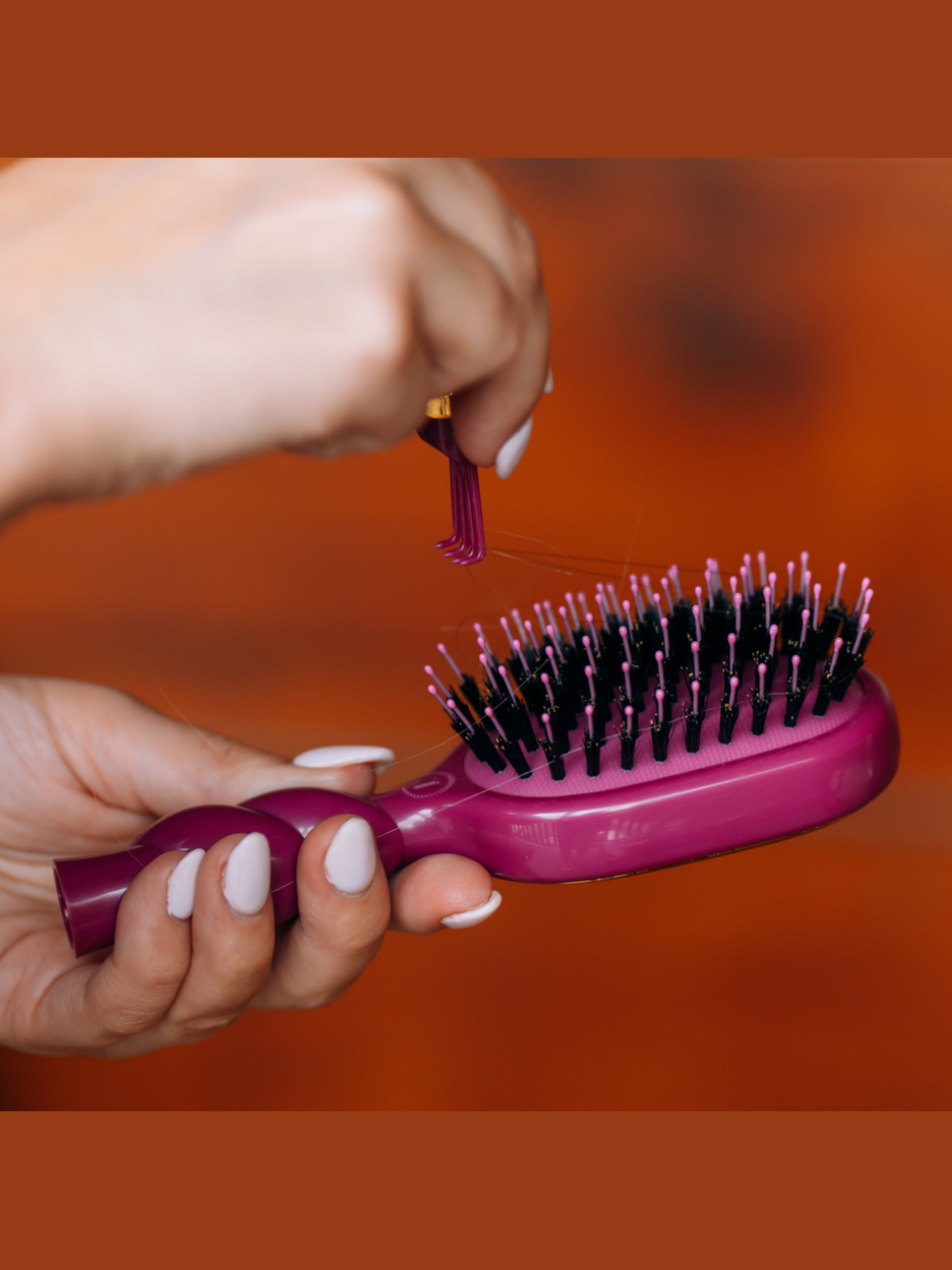 Mini Boar Bristle Hair Brush - Mulberry