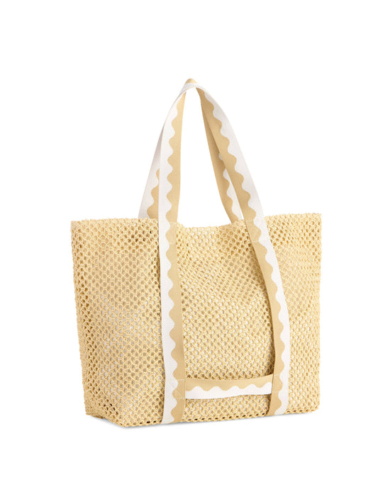 "BRIDE" HAT AND TOTE SET,NATURAL