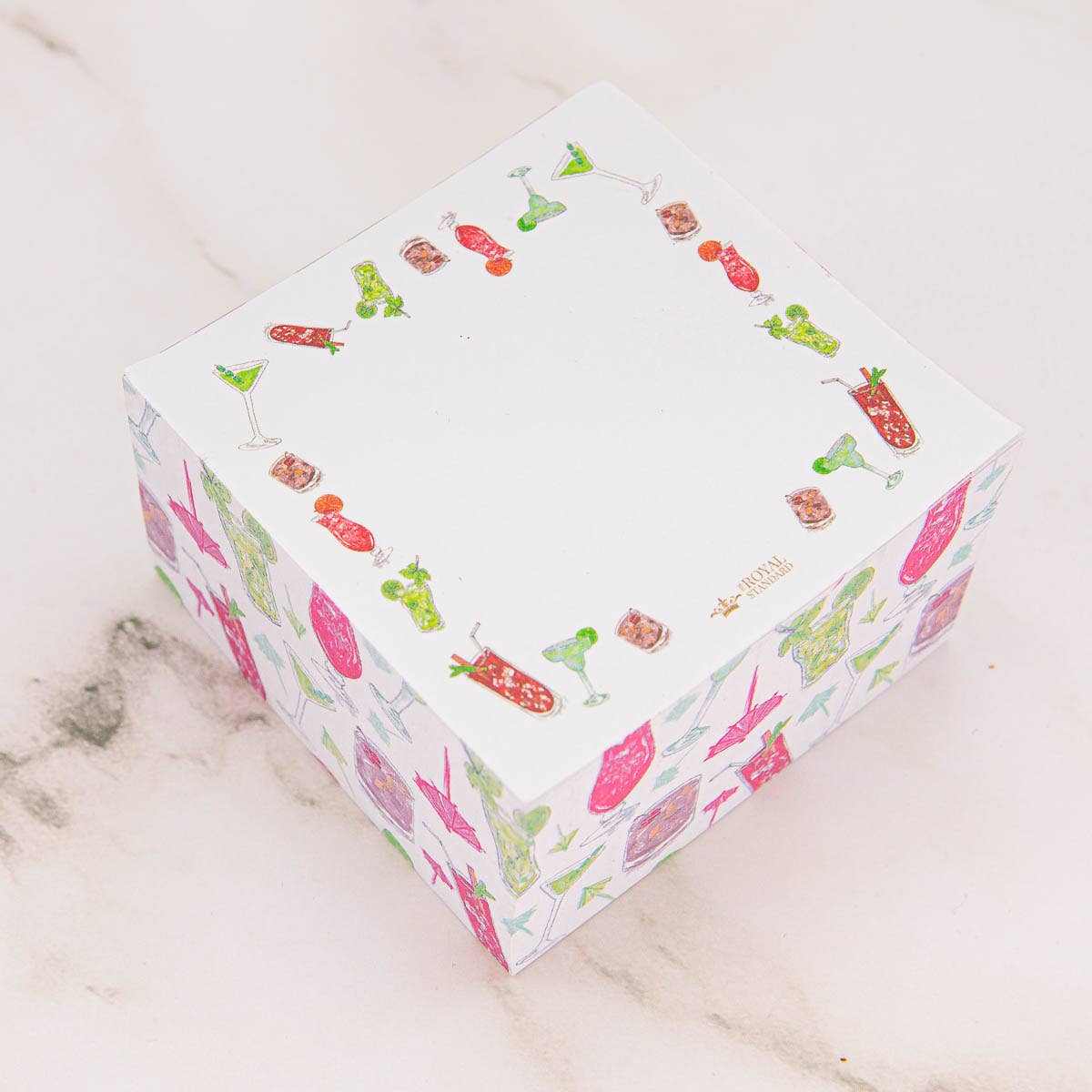 Cocktails Note Cube   White/Multi   3x3