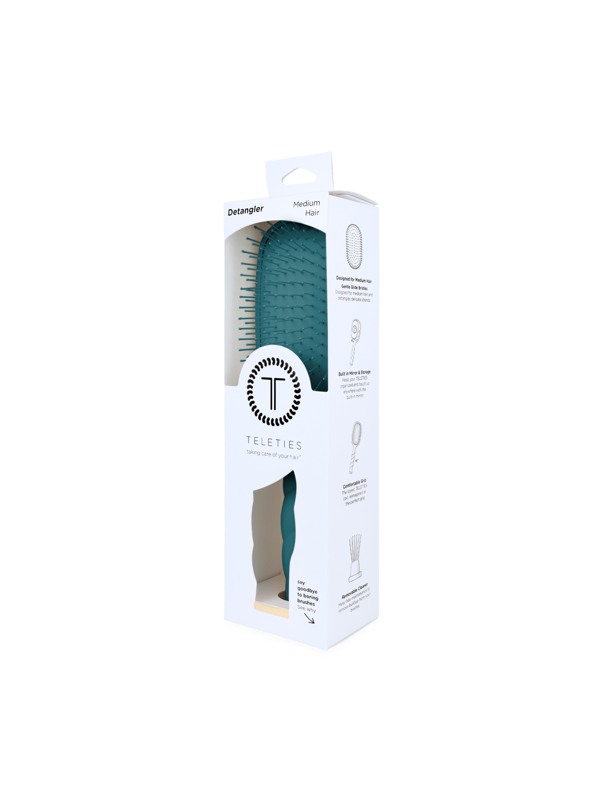 Detangler Hair Brush for Medium Hair - Teal With It