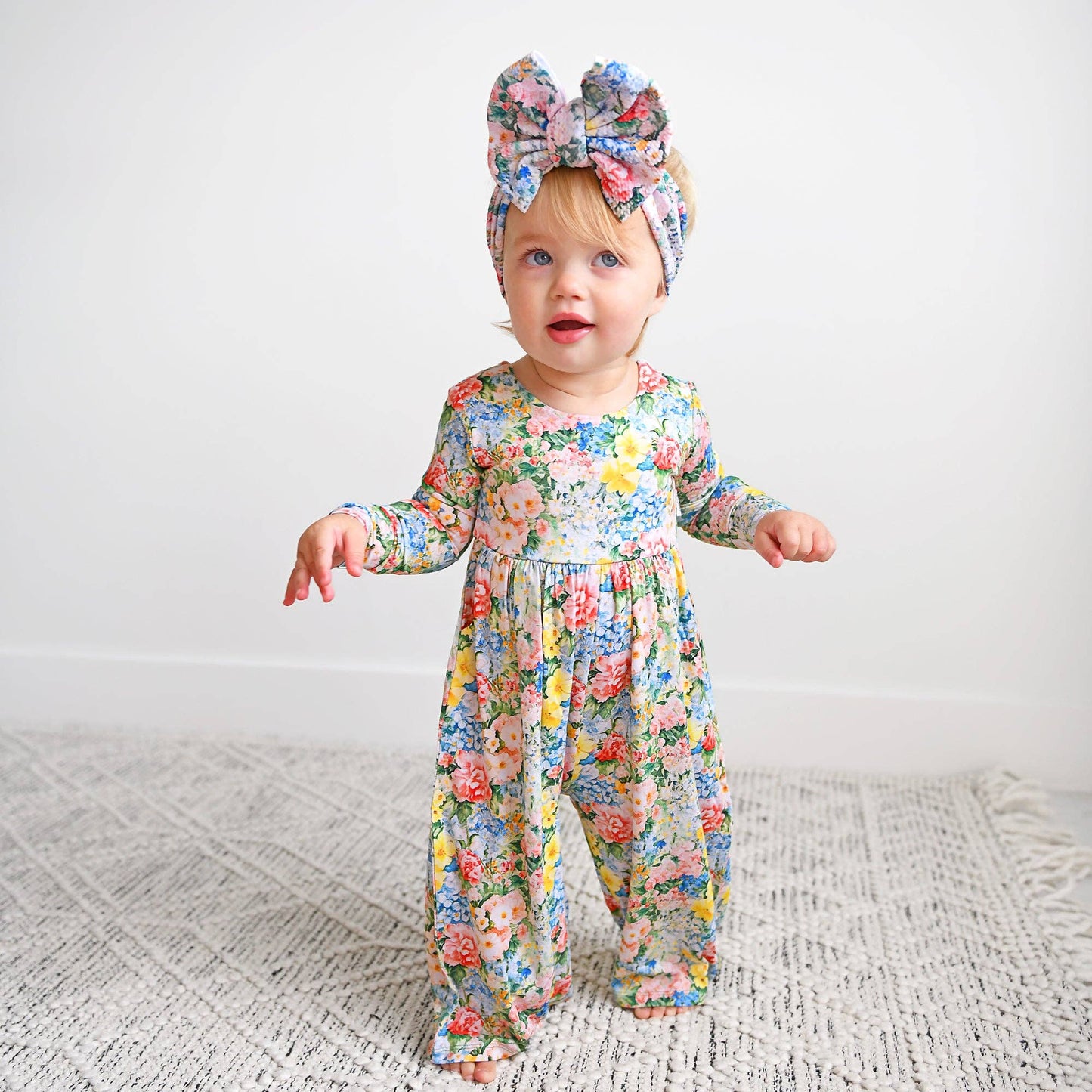 Joanna WIDE LEG ROMPER Bamboo Floral Kids Clothing Outfit