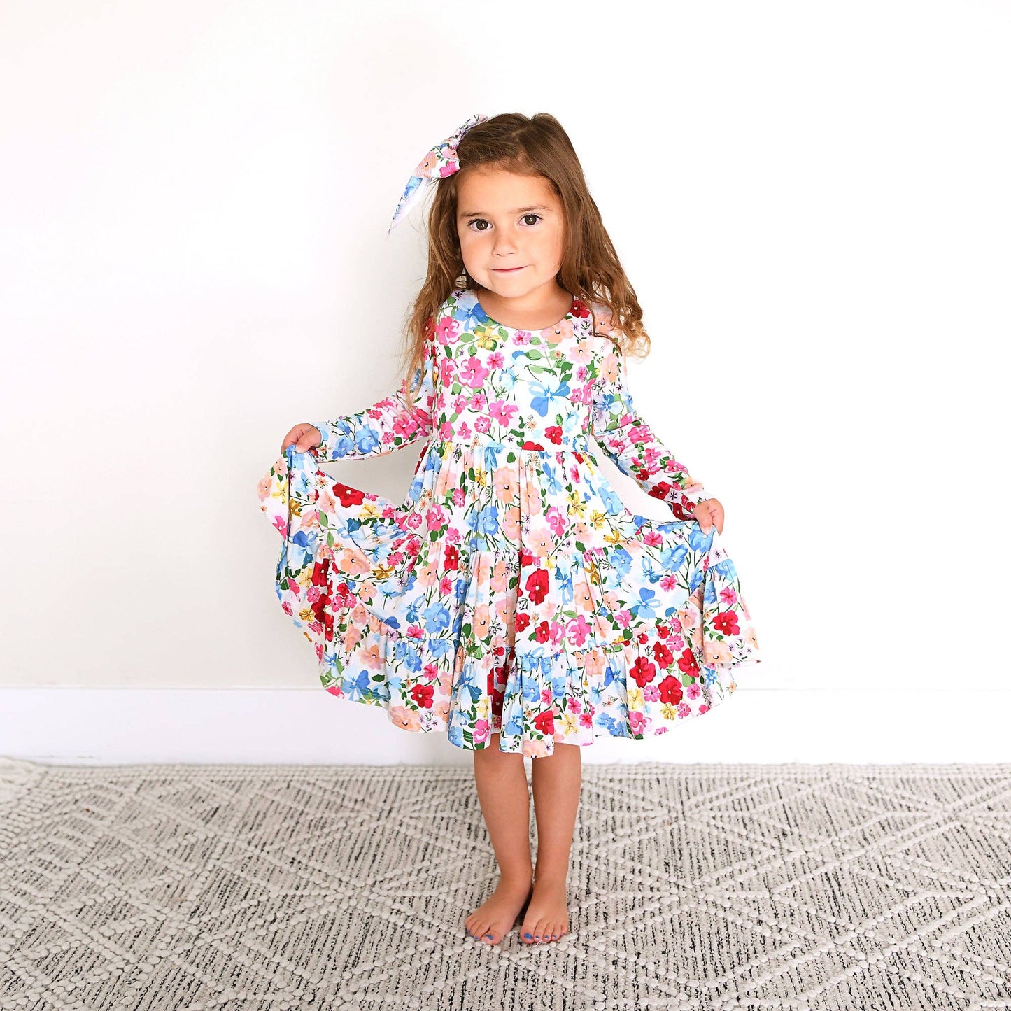 Kaylee SWING DRESS Bamboo Floral Kids Clothing Outfit