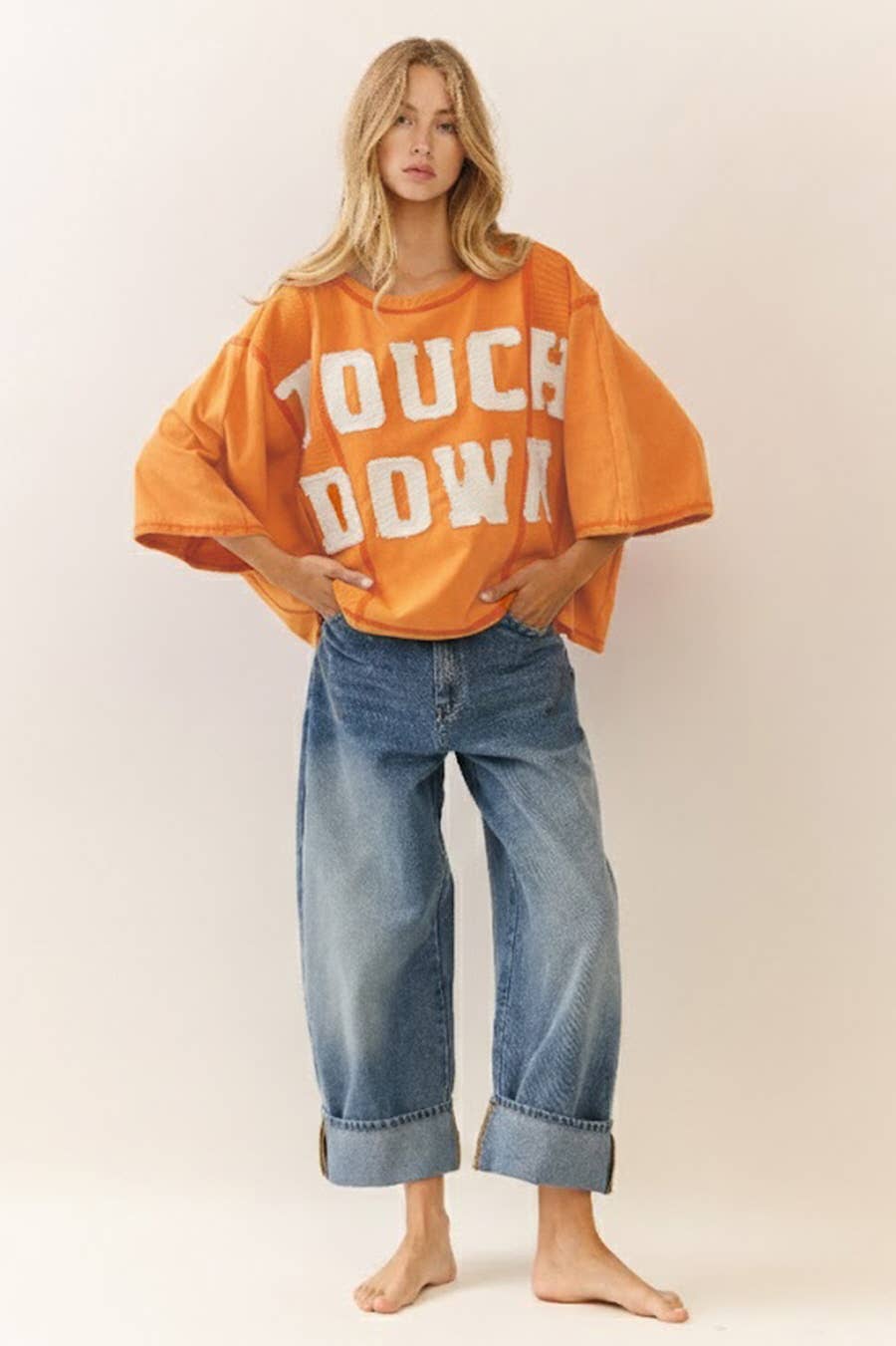 Acid Wash Oversized Short Sleeve Sweatshirt