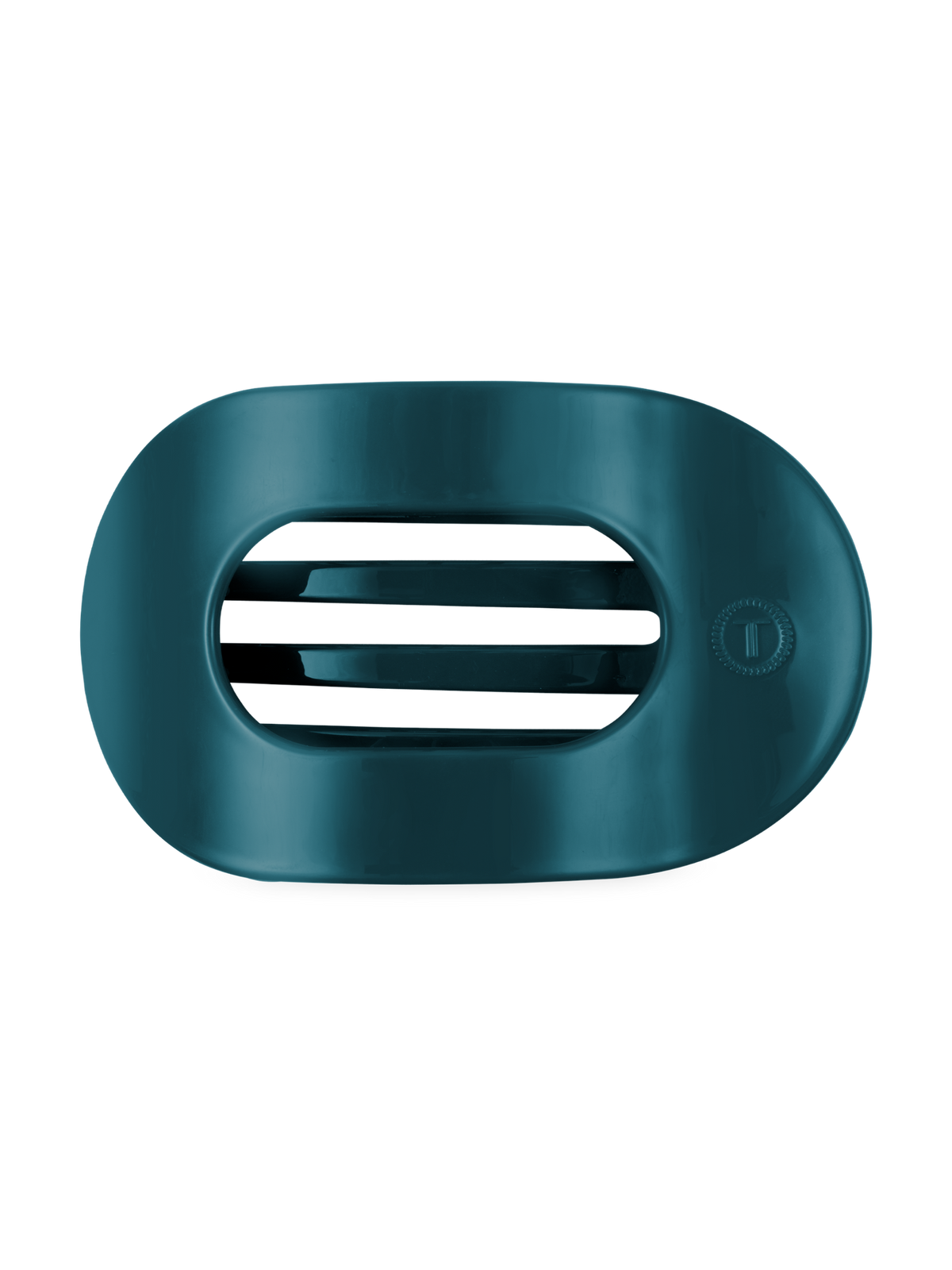 Teal With It Medium Flat Round Hair Clip