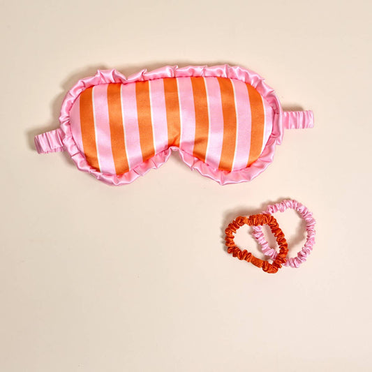 Beauty Sleep Mask–Sicily Stripes Pink