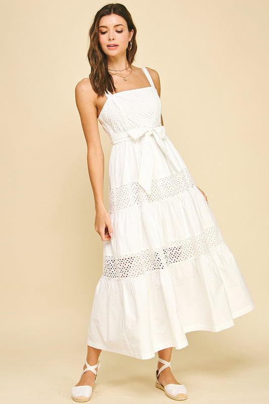 Contrast Eyelet Maxi