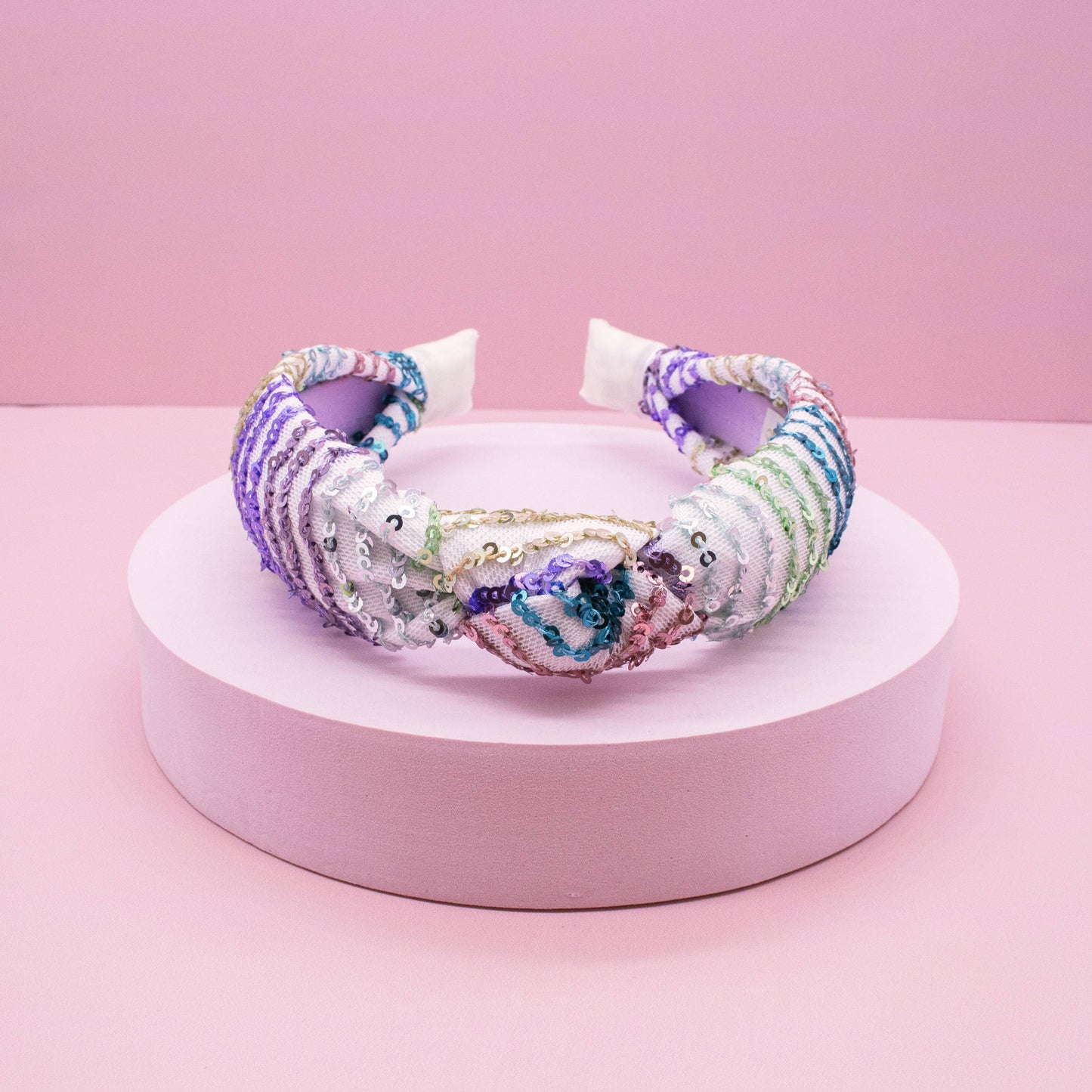 Kids Knot Headband - Rainbow Sequin Knotted Hair Accessories