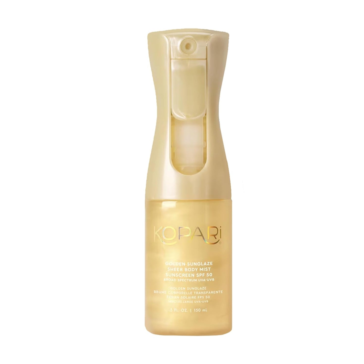 Kopari Golden Sunglaze Sheer Body Mist Sunscreen SPF 50, Infused with Shimmering Body Oil