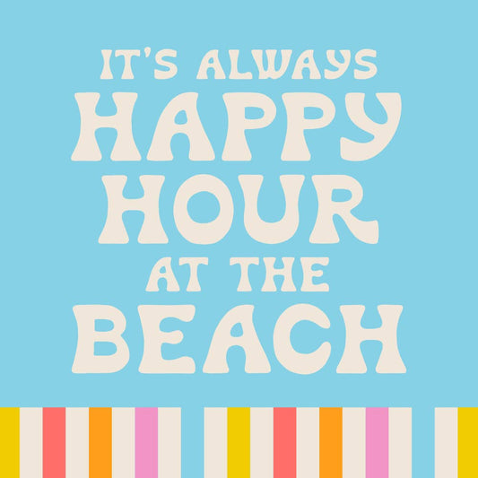 Funny Cocktail Napkins | Happy Hour At The Beach - 20ct