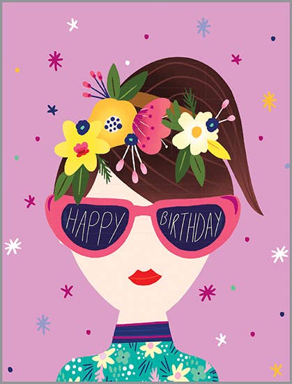 Birthday Greeting Card - Sunglasses Girl