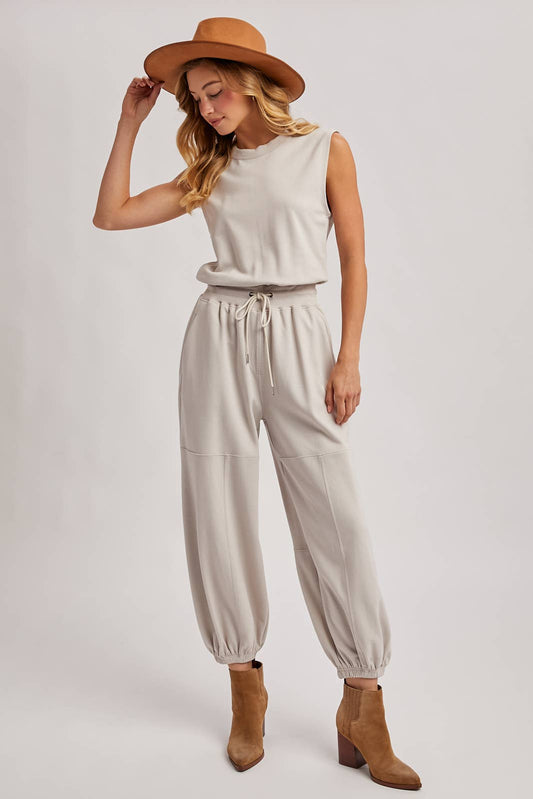 Sleeveless Ecru Jumpsuit