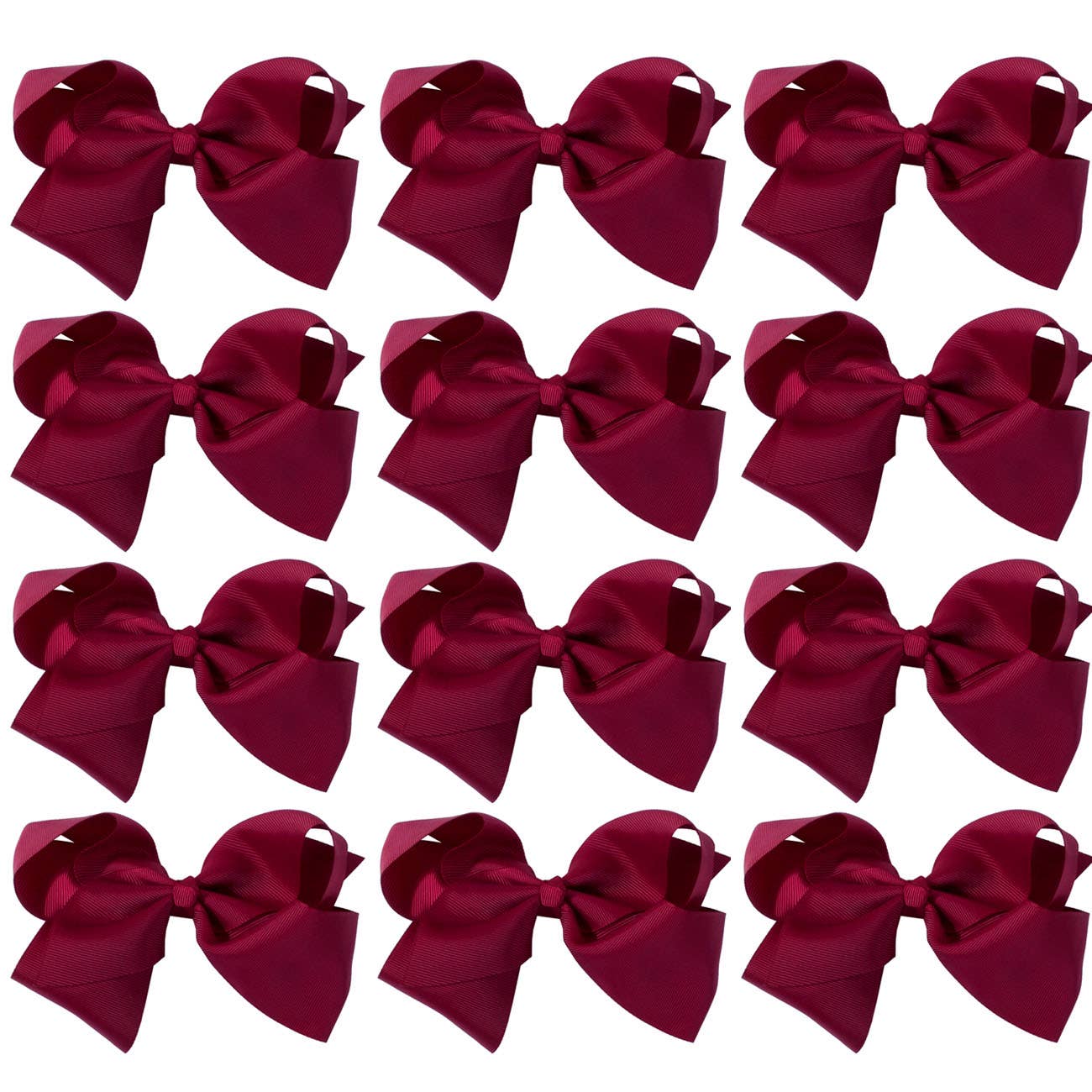 8 Inch Hair Bow With Alligator Clip (12pc)