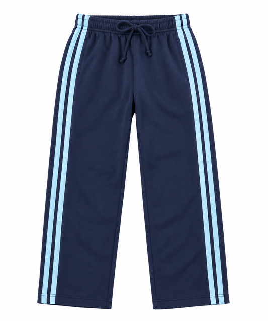 Navy Cloud Wide Leg Pant With Side Stripes