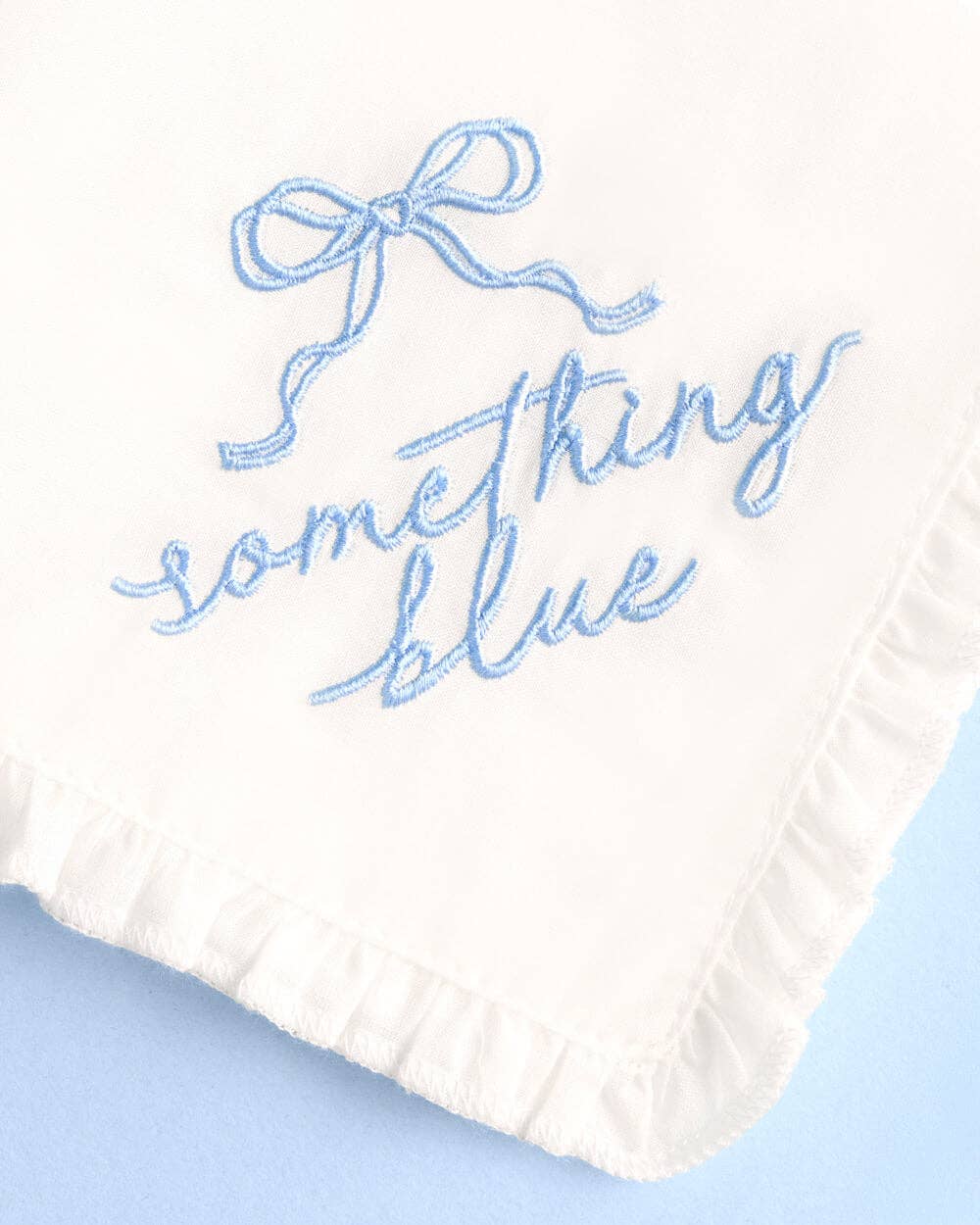 Something Blue Embroidered Handkerchief | Bridal Wedding