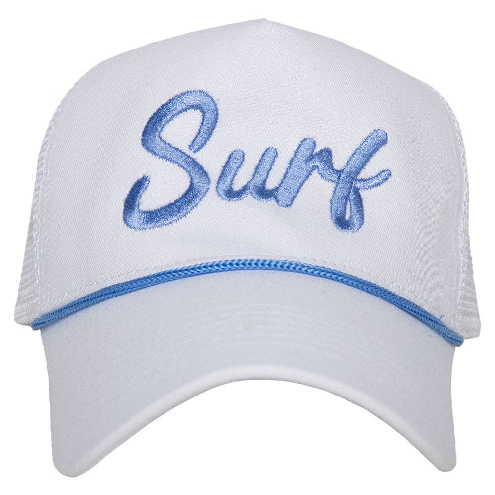 Surf Cursive Trucker Cap with Rope
