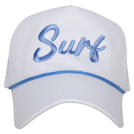 Surf Cursive Trucker Cap with Rope