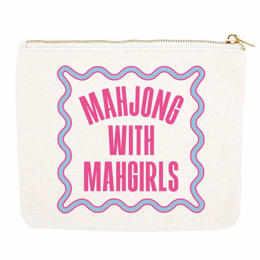 Mahjong Zipper Canvas Pouch | Mahjong With Mahgirls