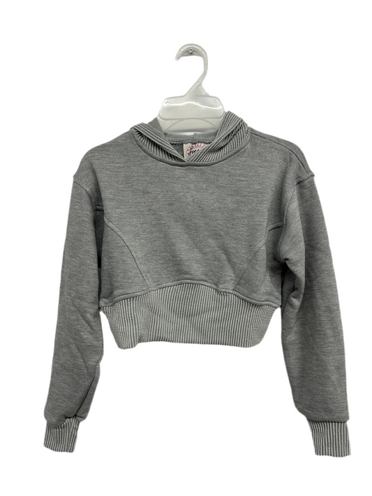 Heather Grey Crop Hoodie Sweater