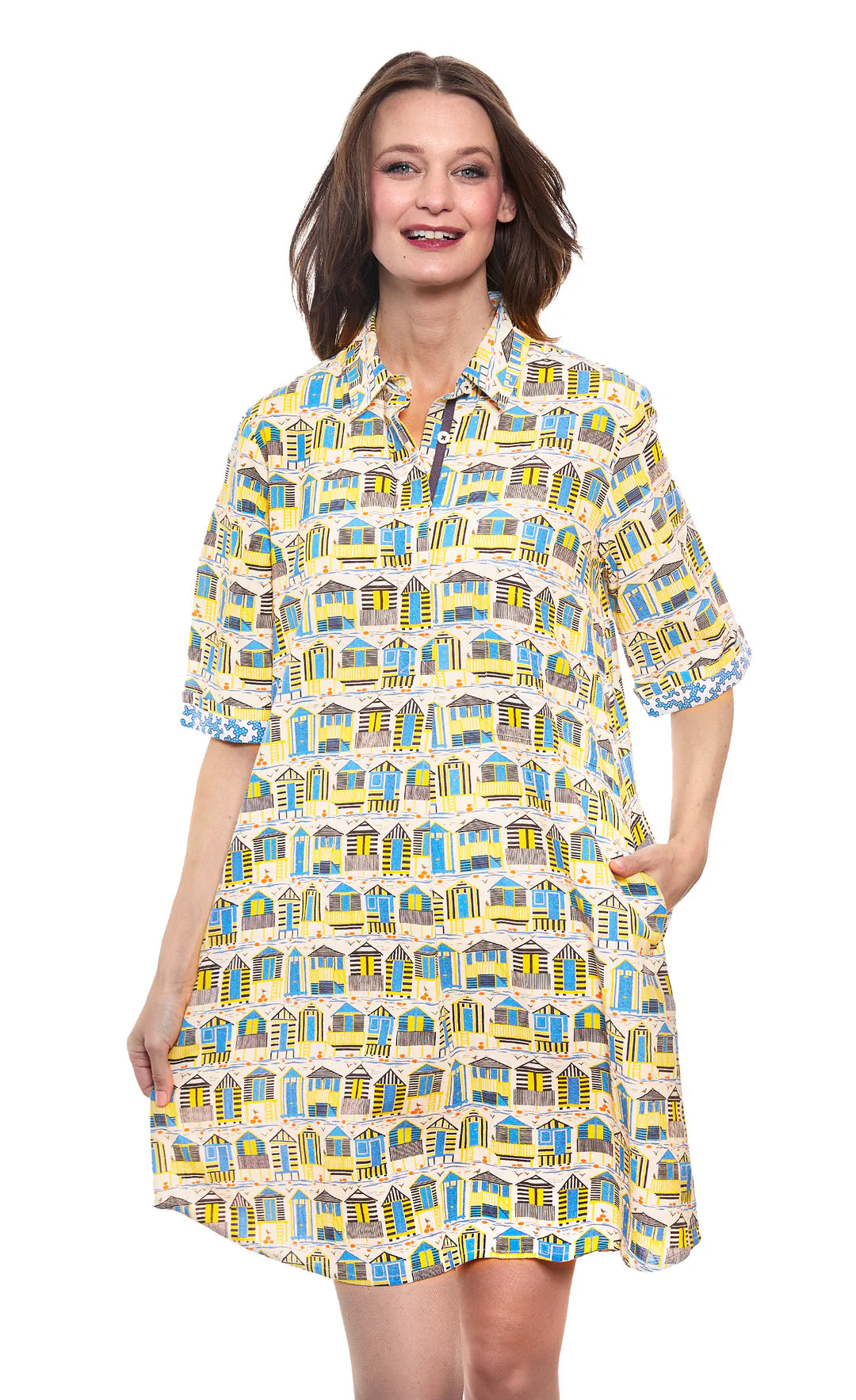 Monterey Dress - Linen Cabana