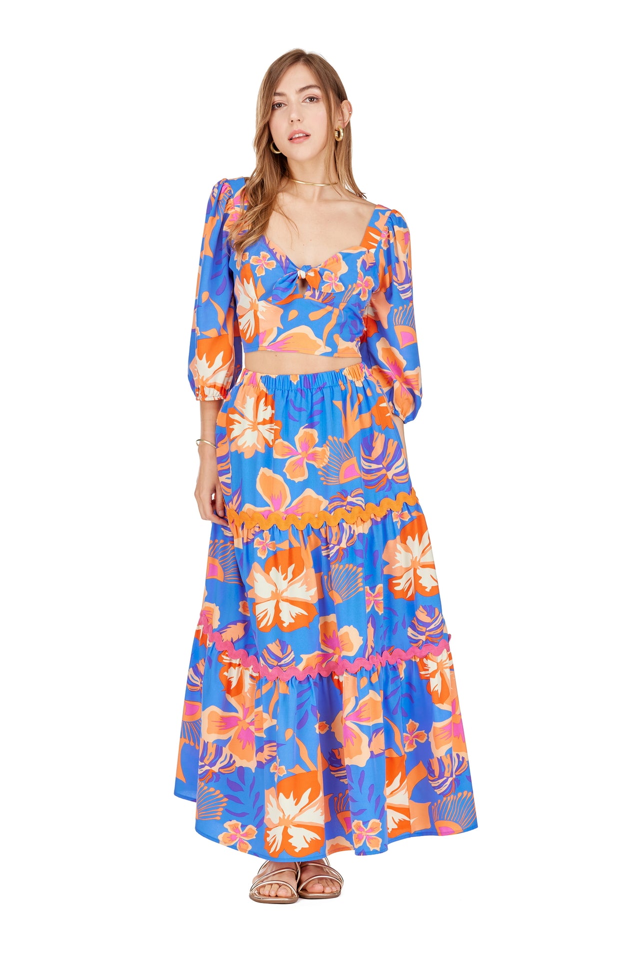 Tropical Hibiscus Maxi Skirt