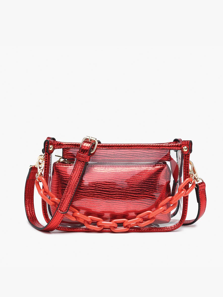Jessica Stadium Clear Crossbody Bag – Chain Strap | M2226CR
