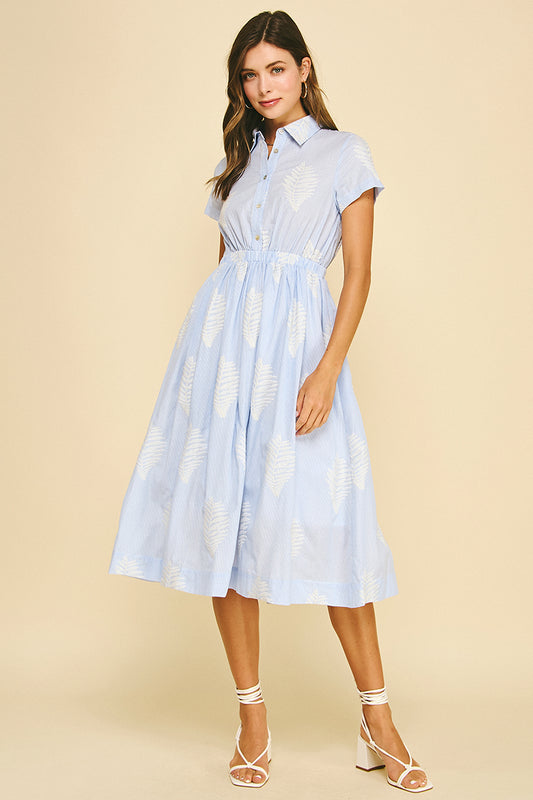 Striped Leaf Midi