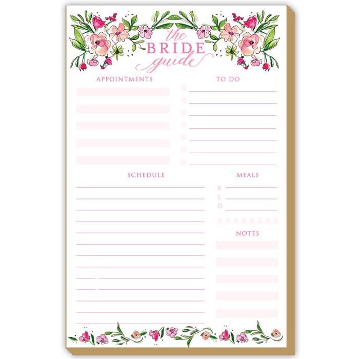 The Bride Guide Pink Blossoms Luxe Large Notepad