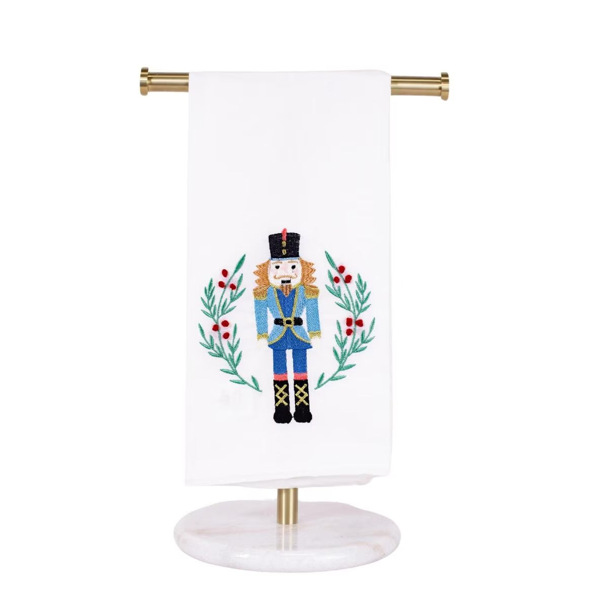 Fulmer Nutcracker Hand Towel - White/Blue/Green