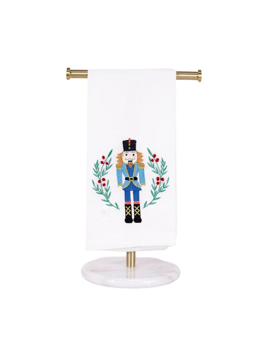 Fulmer Nutcracker Hand Towel - White/Blue/Green